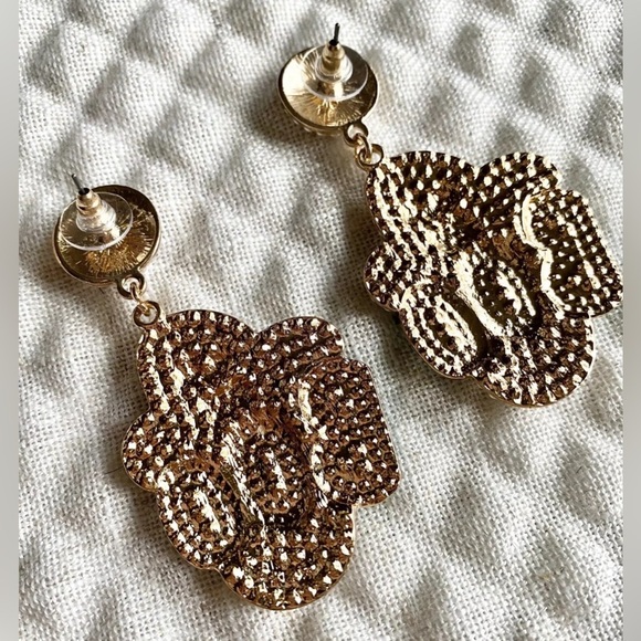 New Spooky Halloween Orange Boo Ghost Faux Pearl Beaded Statement Earrings - Picture 5 of 5